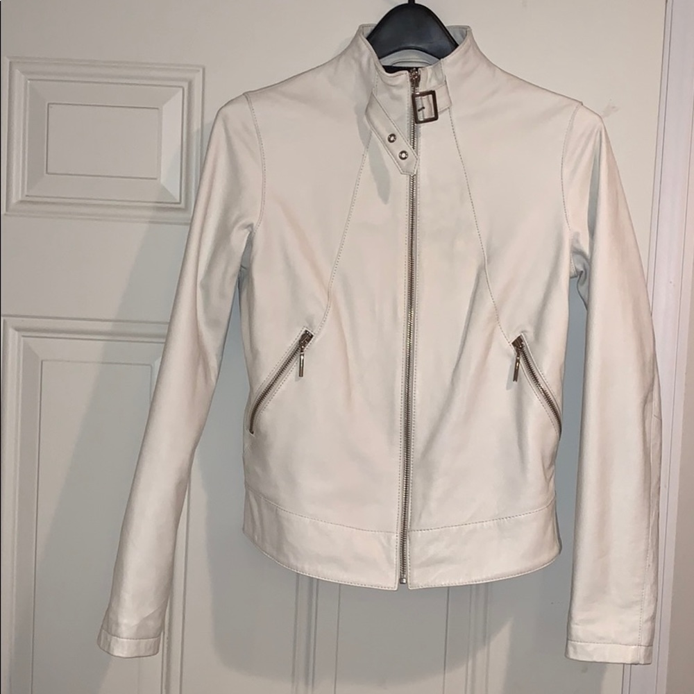 Genuine leather motorcycle jacket